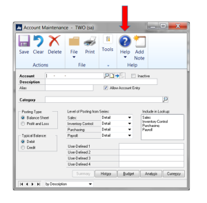 Help feature for specific windows in Dynamics GP